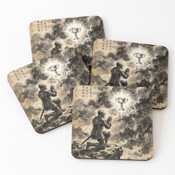Item preview, Knight Seeking the Holy Grail Sumi-e Ink Wash designed and sold by DuckOddity.