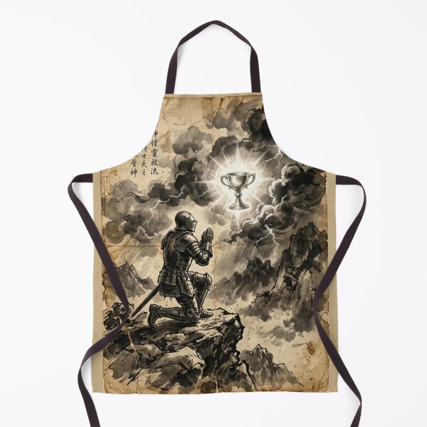 Item preview, Knight Seeking the Holy Grail Sumi-e Ink Wash designed and sold by DuckOddity.