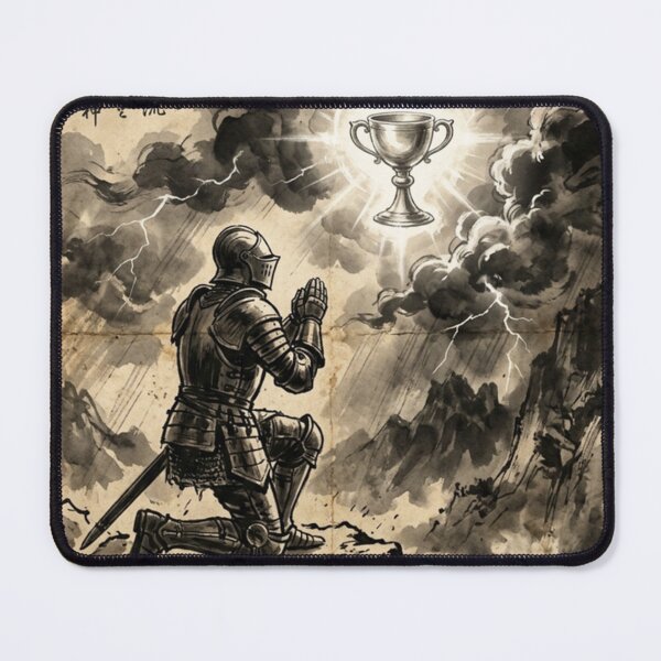 Item preview, Knight Seeking the Holy Grail Sumi-e Ink Wash designed and sold by DuckOddity.