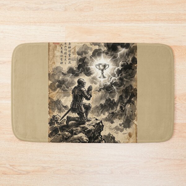Item preview, Knight Seeking the Holy Grail Sumi-e Ink Wash designed and sold by DuckOddity.