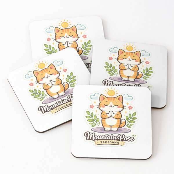 Item preview, Cute Yoga Cat – Mountain Pose (Tadasana) Kawaii Sticker designed and sold by Trigart-art.