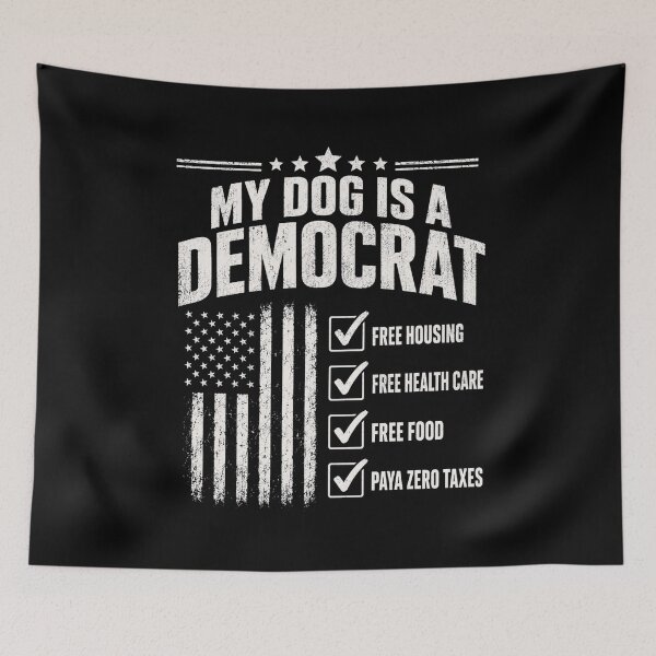 Item preview, Retro My Dog Is A Democrat Free Housing Funny T-Shirt, Political Humor Gift, Dog Lover Graphic Tee, Patriotic Meme Shirt designed and sold by Trendably.
