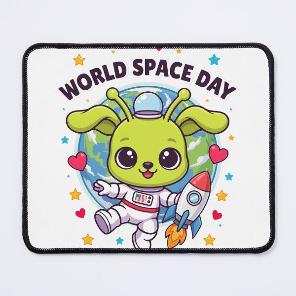 Item preview, World Space Day Cute Alien Puppy Astronaut Kawaii Space T-Shirt v7 designed and sold by DarylWelsh2024.