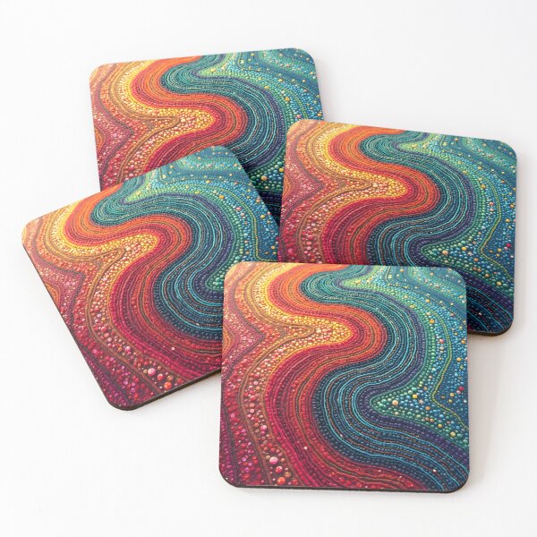 Item preview, Aboriginal Inspired Dot Art - With Flows of Lava and Water designed and sold by GrinGalore.