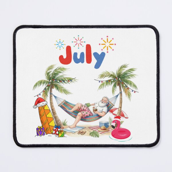 Item preview, Christmas in July Santa Claus Relaxing on Tropical Beach designed and sold by VibranPalette.