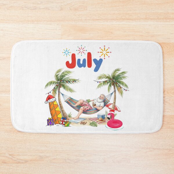 Item preview, Christmas in July Santa Claus Relaxing on Tropical Beach designed and sold by VibranPalette.
