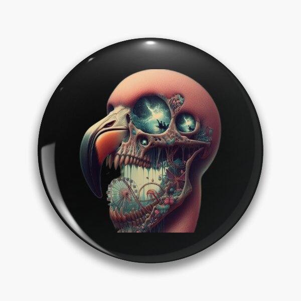 Item preview, Stormy Fairground – Gothic Flamingo Skull Carnival designed and sold by LujziWorld.