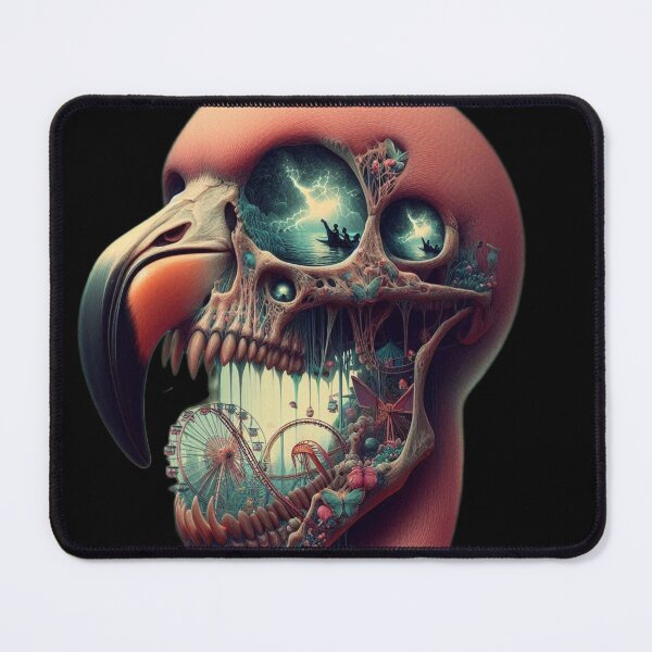 Item preview, Stormy Fairground – Gothic Flamingo Skull Carnival designed and sold by LujziWorld.