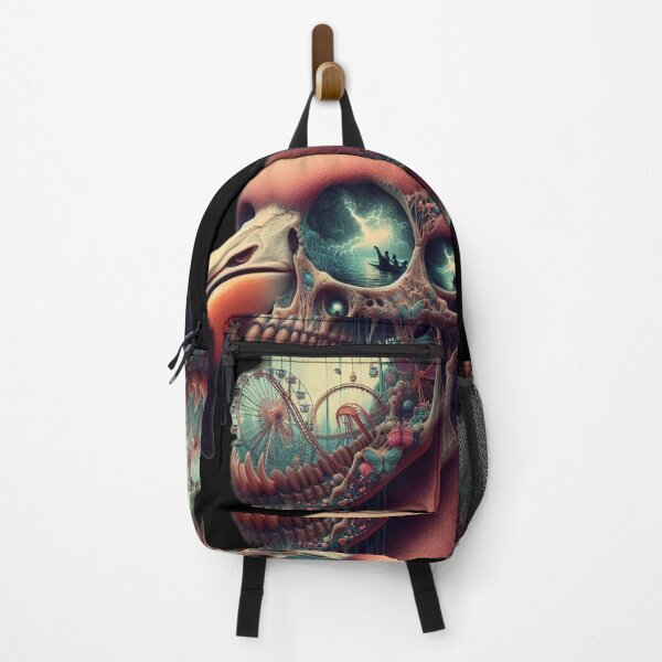 Item preview, Stormy Fairground – Gothic Flamingo Skull Carnival designed and sold by LujziWorld.