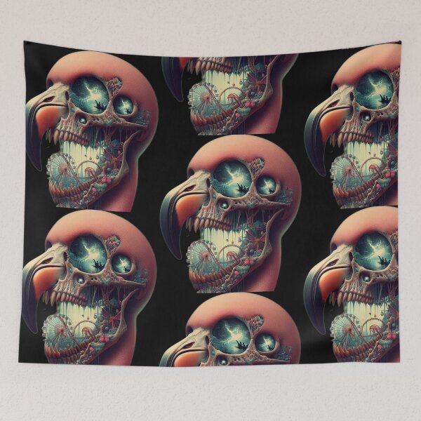 Item preview, Stormy Fairground – Gothic Flamingo Skull Carnival designed and sold by LujziWorld.