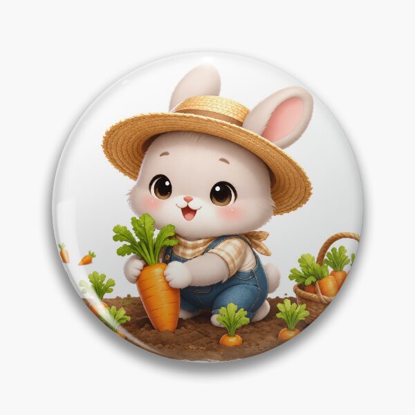 Item preview, Cute Bunny Working in Carrot Farm designed and sold by Pim-Crystal.