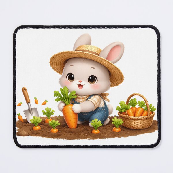 Item preview, Cute Bunny Working in Carrot Farm designed and sold by Pim-Crystal.