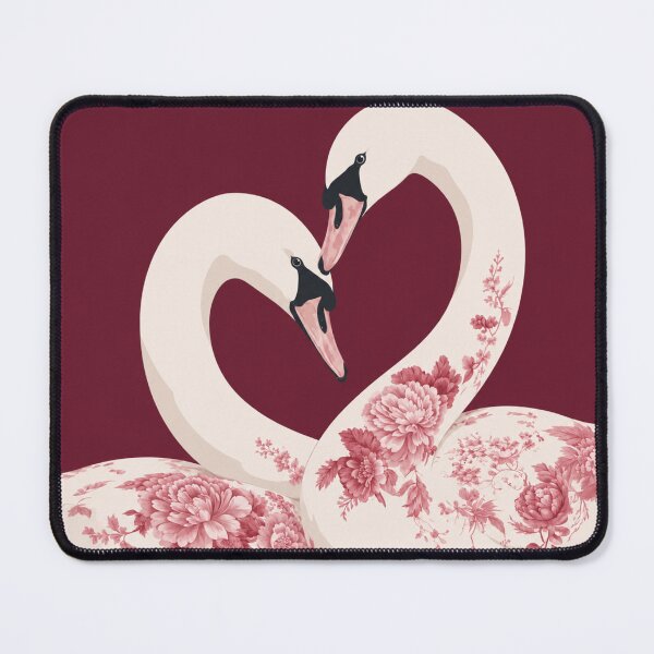 Item preview, Romantic Floral Swan Pair designed and sold by minbadesign.