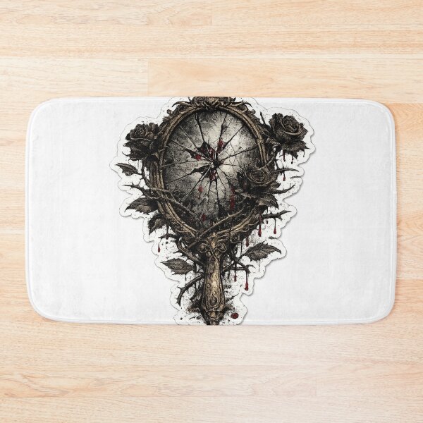 Item preview, Broken Mirror Antlers Roses Dark Gothic Fantasy Design designed and sold by irfanshikh.