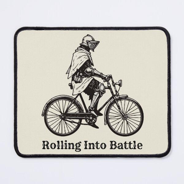 Item preview, Medieval Knight On Bicycle Rolling Into Battle  designed and sold by Gkinoki.