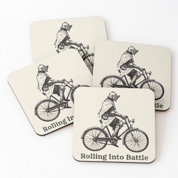 Item preview, Medieval Knight On Bicycle Rolling Into Battle  designed and sold by Gkinoki.
