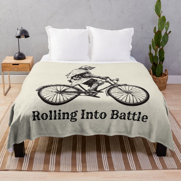 Item preview, Medieval Knight On Bicycle Rolling Into Battle designed and sold by Gkinoki.