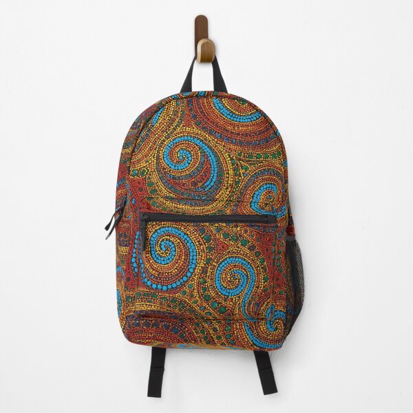 Item preview, Aboriginal Inspired Dot Art - With Red Blue Curls designed and sold by GrinGalore.