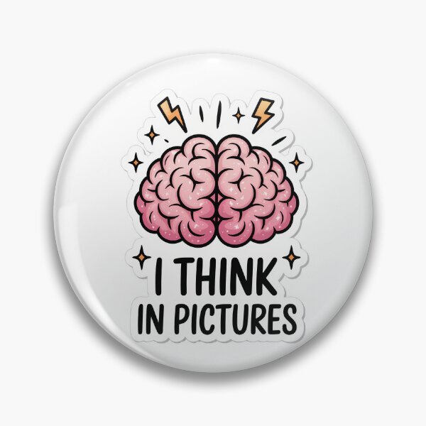 Item preview, I Think in Pictures ADHD Brain Art designed and sold by NiftyWrx.