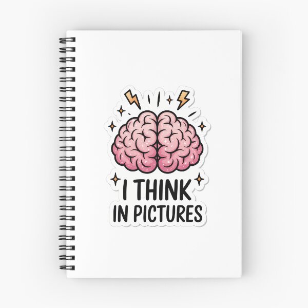 Item preview, I Think in Pictures ADHD Brain Art designed and sold by NiftyWrx.