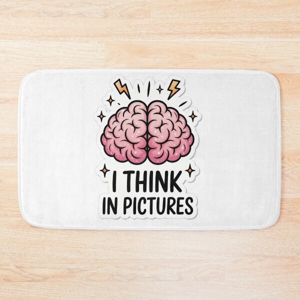Item preview, I Think in Pictures ADHD Brain Art designed and sold by NiftyWrx.