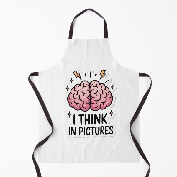 Item preview, I Think in Pictures ADHD Brain Art designed and sold by NiftyWrx.