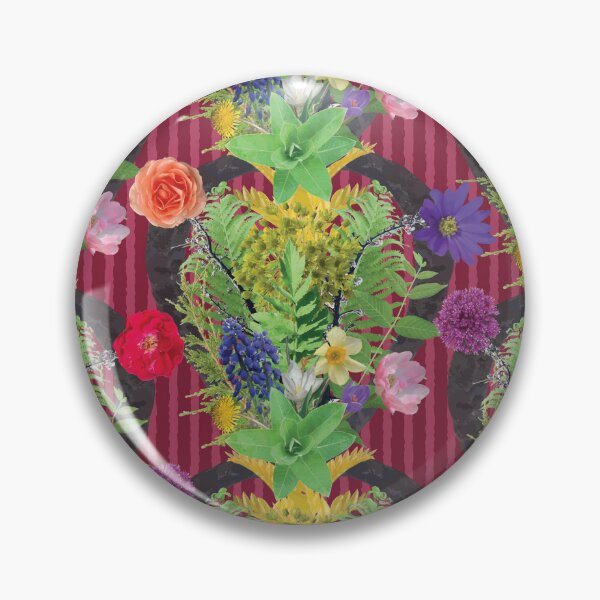 Item preview, Spring Flower & Foliage Arrangement on Red Stripes designed and sold by Digitalmyth's Designs.
