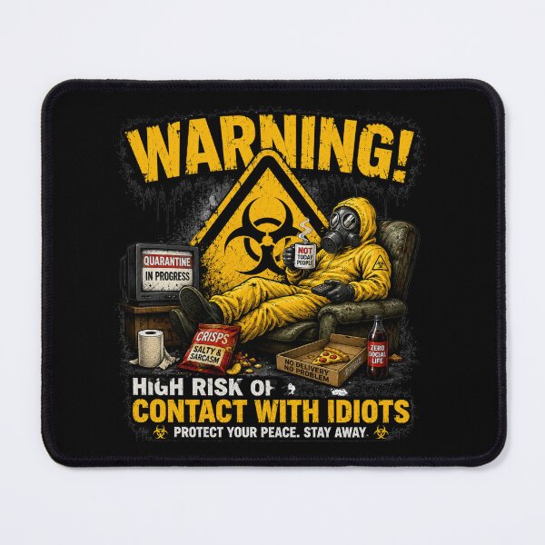 Item preview, Warning! High Risk of Contact With Idiots | Biohazard Sarcasm Shirt designed and sold by BestDetailer.