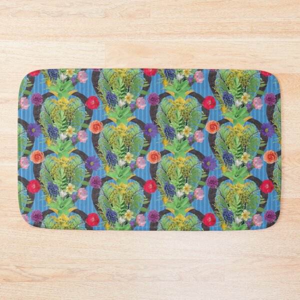 Item preview, Spring Flower & Foliage Arrangement on Blue Stripes designed and sold by Digitalmyth's Designs.