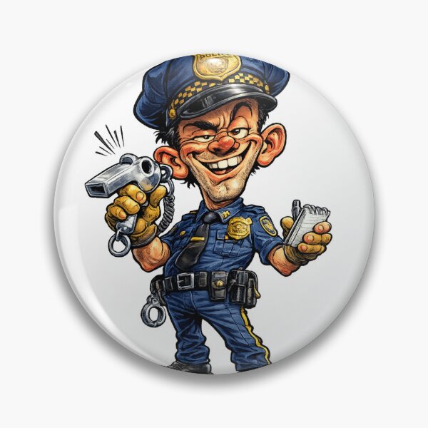 Item preview, Police Officer Cartoon designed and sold by AlexLineArt.