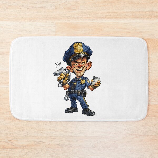 Item preview, Police Officer Cartoon designed and sold by AlexLineArt.