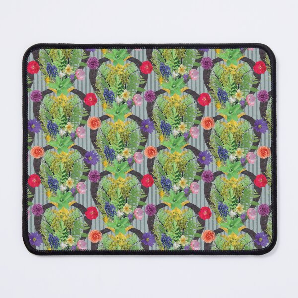 Item preview, Spring Flower & Foliage Arrangement on Gray Stripes designed and sold by Digitalmyth's Designs.