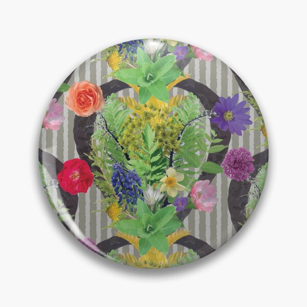 Item preview, Spring Flower & Foliage Arrangement on Tan Stripes designed and sold by Digitalmyth's Designs.