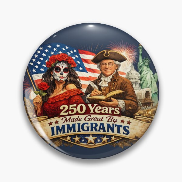 Item preview, 250 Years Made Great By Immigrants | Patriotic Sugar Skull American Heritage Design designed and sold by Magda-Creates.