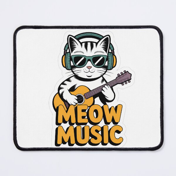Item preview, Cats Rocking Guitar with Meow Music designed and sold by NiftyWrx.