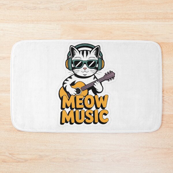 Item preview, Cats Rocking Guitar with Meow Music designed and sold by NiftyWrx.