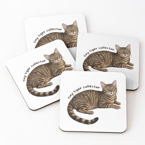 Item preview, Tiny Tiger Collector Sticker | Brown Tabby Cat Vinyl Decal | Cute Striped Cat Lover Gift | Kitty Laptop, Water Bottle & Journal Sticker designed and sold by Safiacreatess.