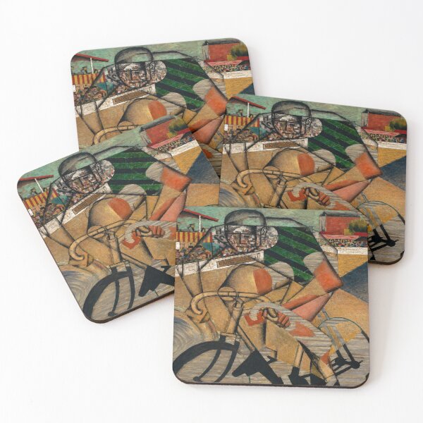 Item preview, Cycle track by Jean Metzinger - Cubist Cycling Painting Futurist Bicycle Racer Wall Art for Modern Art Collectors designed and sold by RickE.