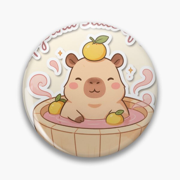 Item preview, Capybara State of Mind Cute Hot Spring Yuzu Japanese designed and sold by Arobinoz.