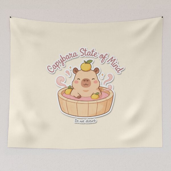 Item preview, Capybara State of Mind Cute Hot Spring Yuzu Japanese designed and sold by Arobinoz.