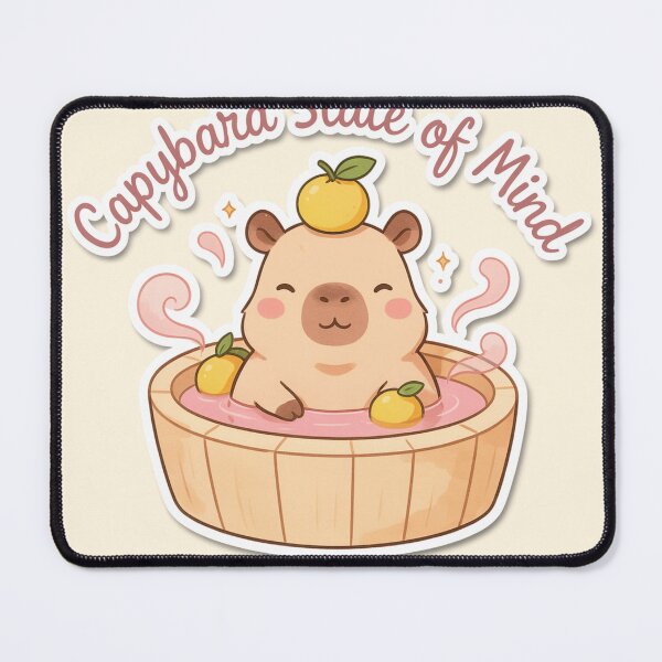 Item preview, Capybara State of Mind Cute Hot Spring Yuzu Japanese designed and sold by Arobinoz.