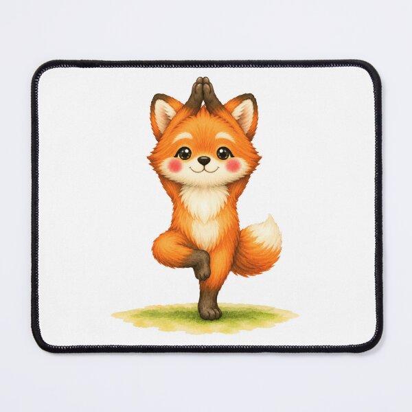Item preview, Tree Pose Fox Yoga Watercolor Print designed and sold by YogiAnimalArt.