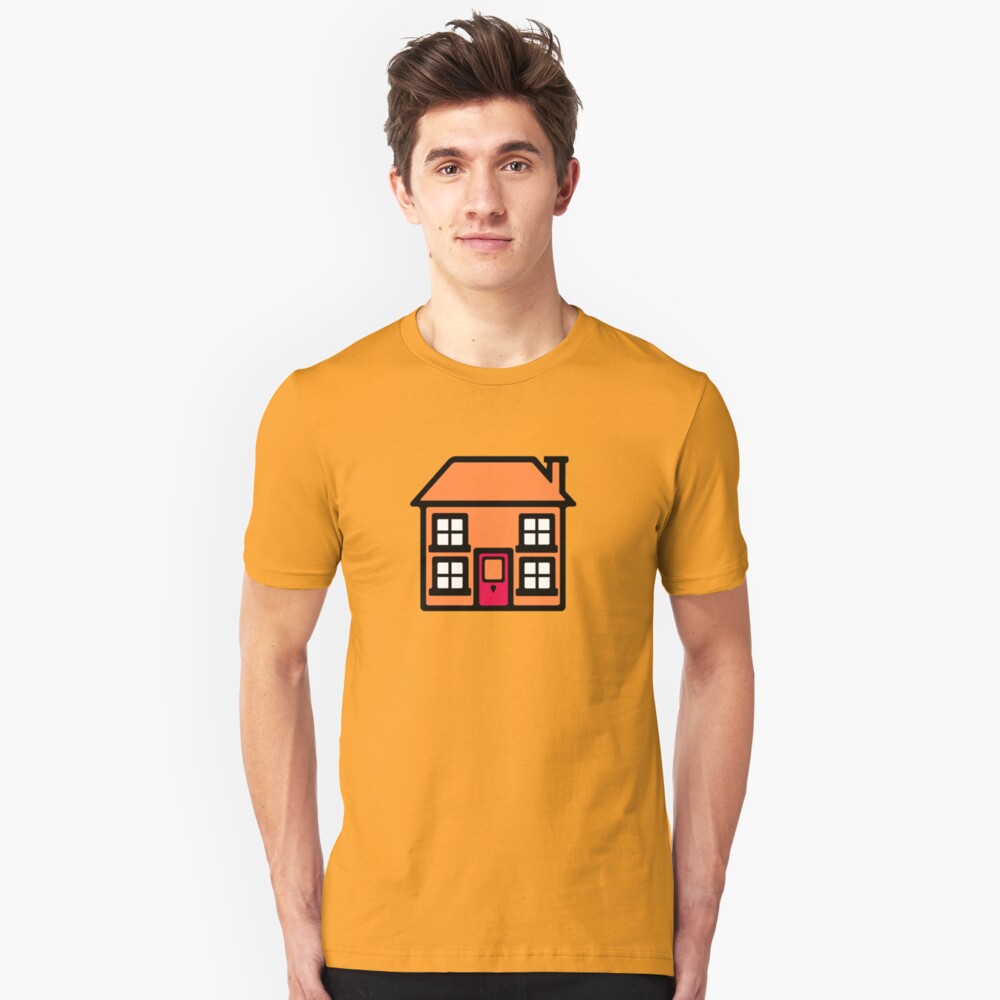 Retro TV Play School house logo graphic Slim Fit T-Shirt