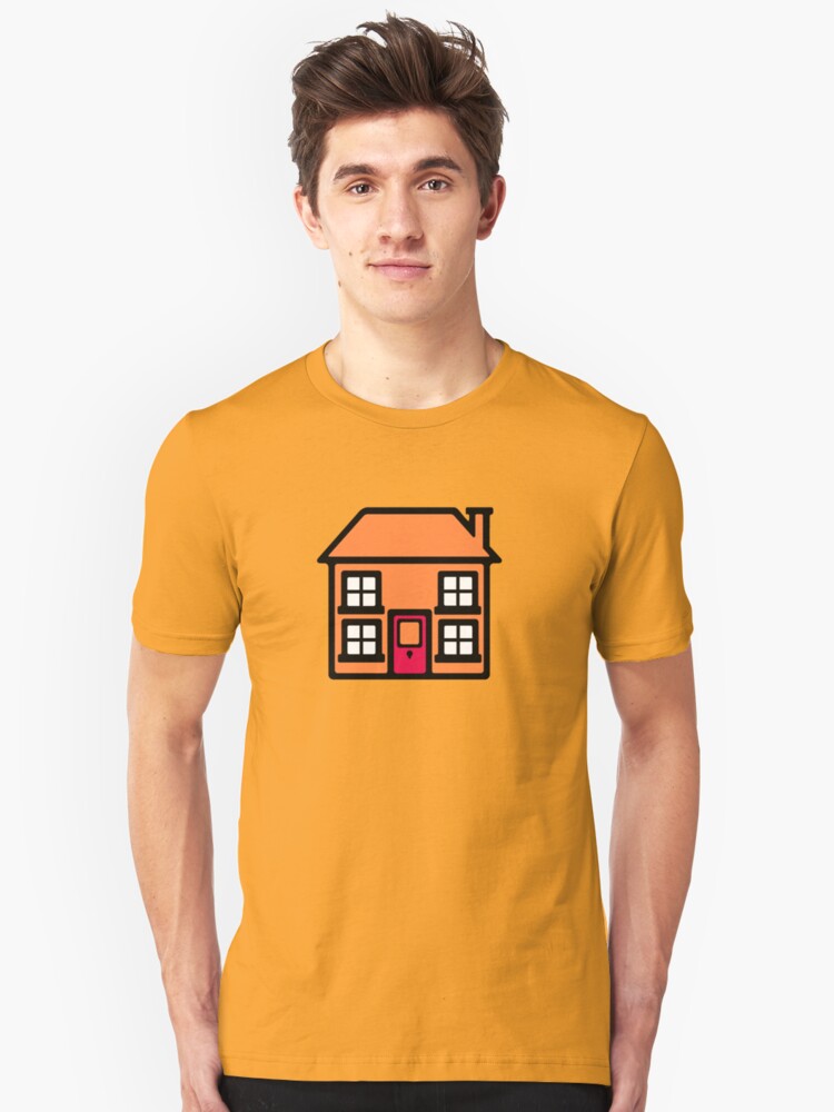 Alternate view of Retro TV Play School house logo graphic Slim Fit T-Shirt