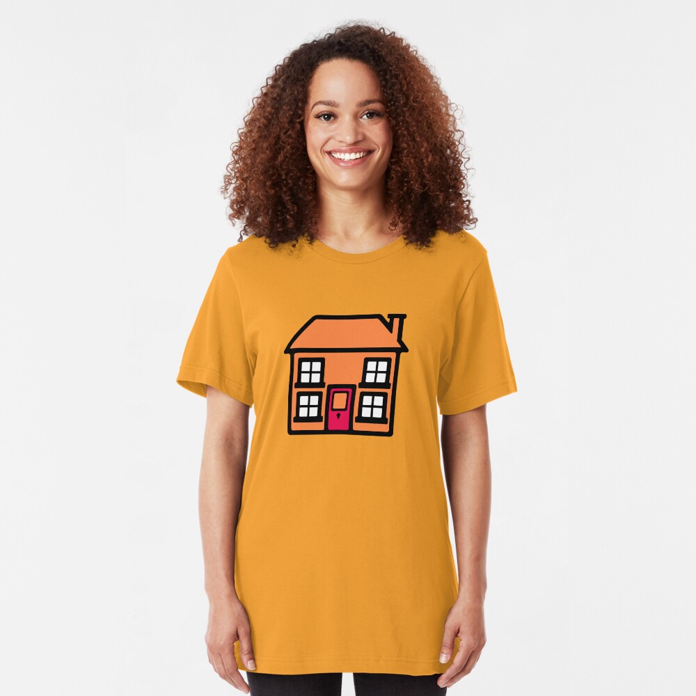 Retro TV Play School house logo graphic Slim Fit T-Shirt