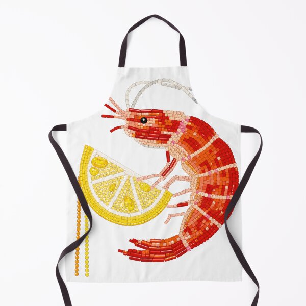 Item preview, Beaded Shrimp with Lemon Slice Embroidery designed and sold by minbadesign.