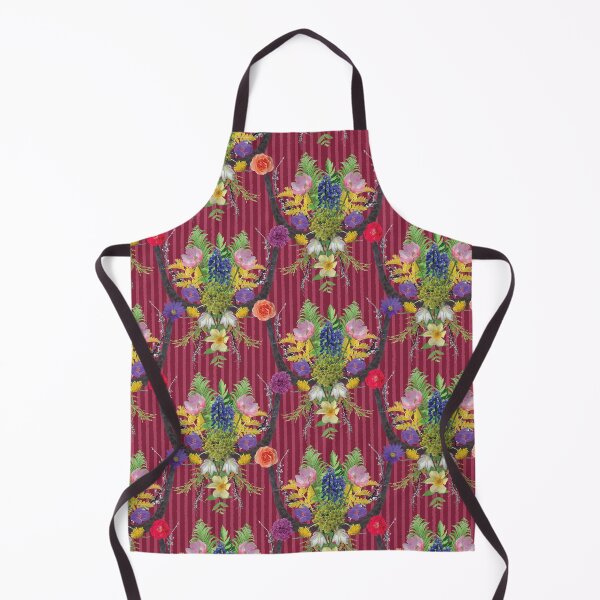 Item preview, Spring Flower & Wide Foliage Arrangement on Red Stripes designed and sold by Digitalmyth's Designs.