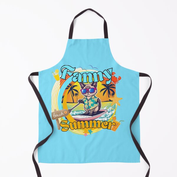Item preview, Fanny Summer Cute Siamese Cat Surfing Tropical Beach designed and sold by hoodiehood.