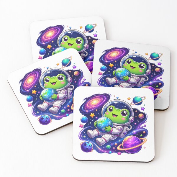 Item preview, Cute Frog Astronaut Space Sticker | Kawaii Cosmic Animal designed and sold by Brain shot.
