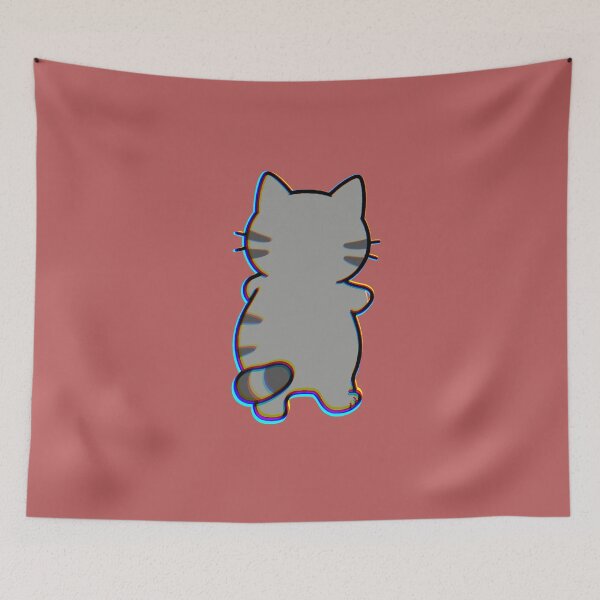 Item preview, Cute Cute Fat Gray Cat from Behind, Tabby designed and sold by AstronautMerch.